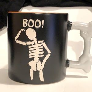 Black Halloween Skeleton Mug